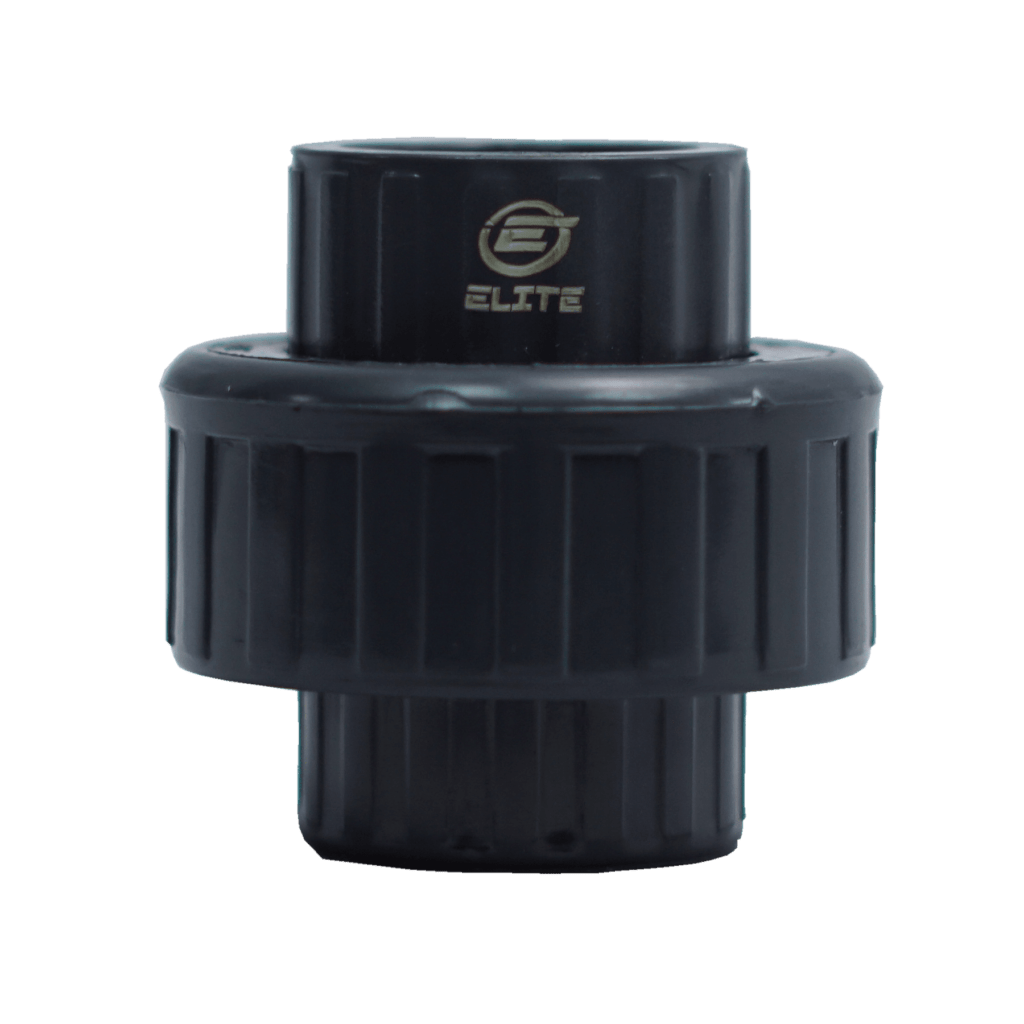 NDS 1-1/4" PVC Schedule 80 Threaded Union - Gray Plumbing Fitting For Serviceable Pipe Connections