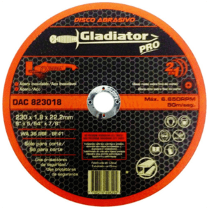 Disco de corte de 9 X 5/64 GLADIATOR