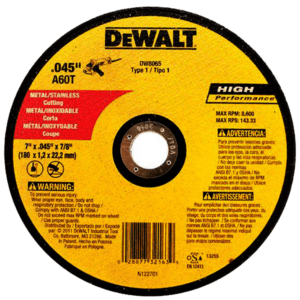 Disco de corte INOX 7" X 0.45 DEWALT