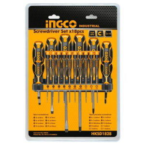 Juego de destornillador estria y plano. INGCO 18 PCS  HKSD1828