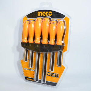Juego de destornillador estria y plano. INGCO 6 PCS  HKSD0658